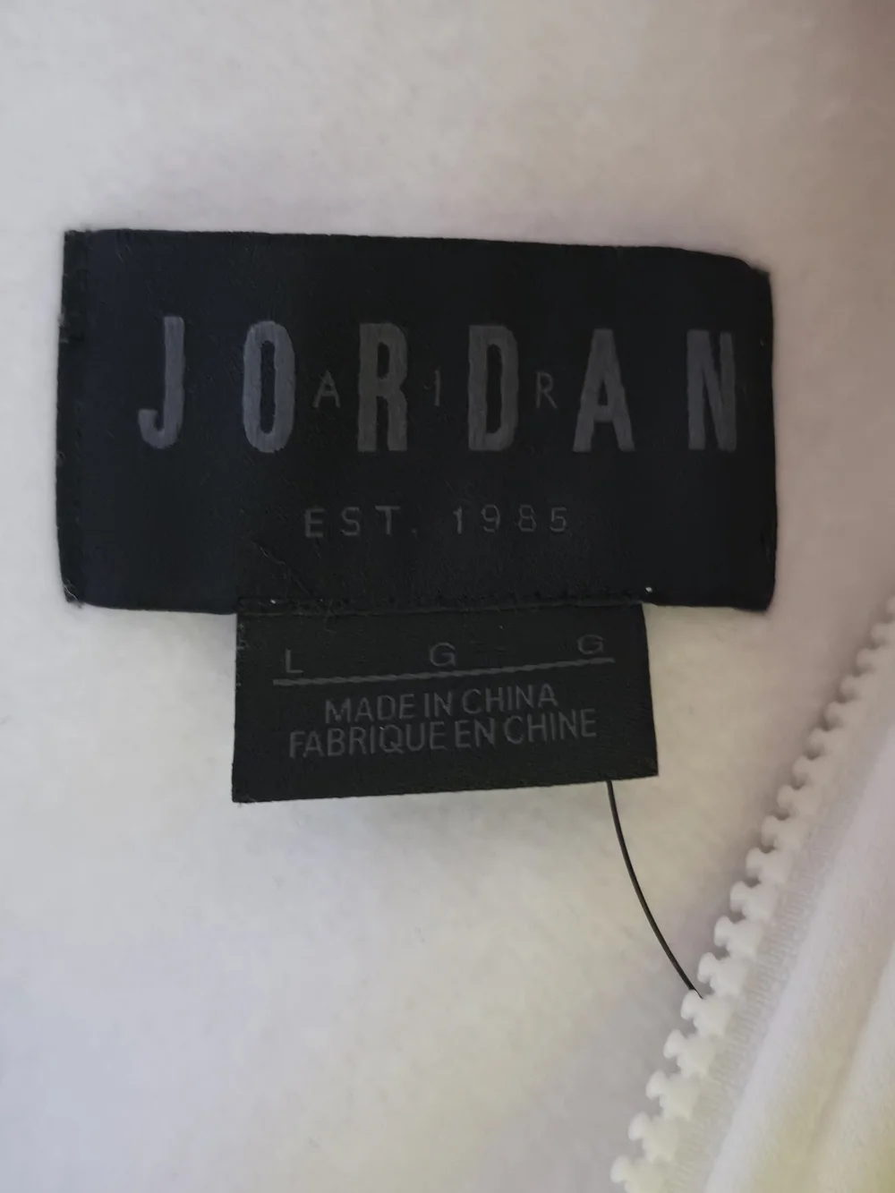 Jordan Men's White Full-Zip Hoodie Sweater